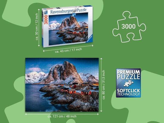 Ravensburger puzzel Hamnoy, Lofoten - legpuzzel - 3000 stukjes