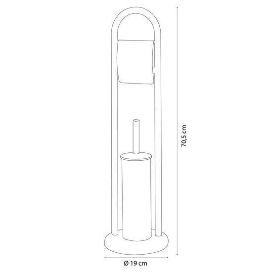 Sealskin Acero Toiletbutler vrijstaand - Toiletborstel met houder - wc rolhouder met klep - Zwart