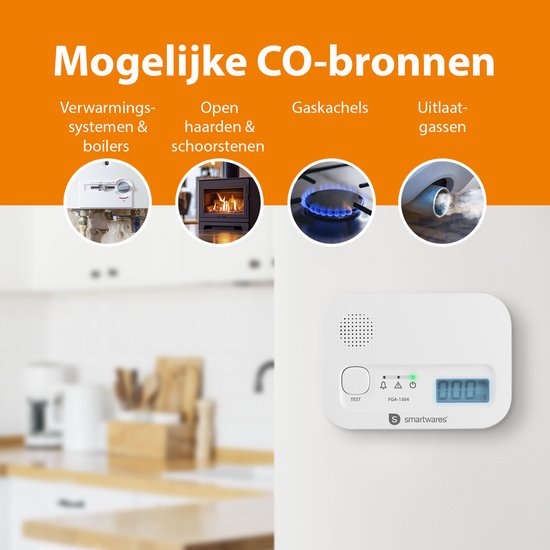 Smartwares FGA-13041 - Koolmonoxidemelder CO melder
