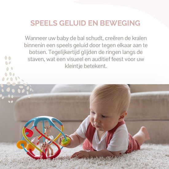 Sophie de giraf Twistin Ball - Speelbal - Speelgoedbal - Babyspeelgoed - Vanaf 6 maanden - Ø16 cm - Meerkleurig