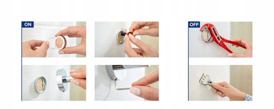 Tesa Aluxx douche- badrek, hoogglans verchroomd aluminium, zelfklevend