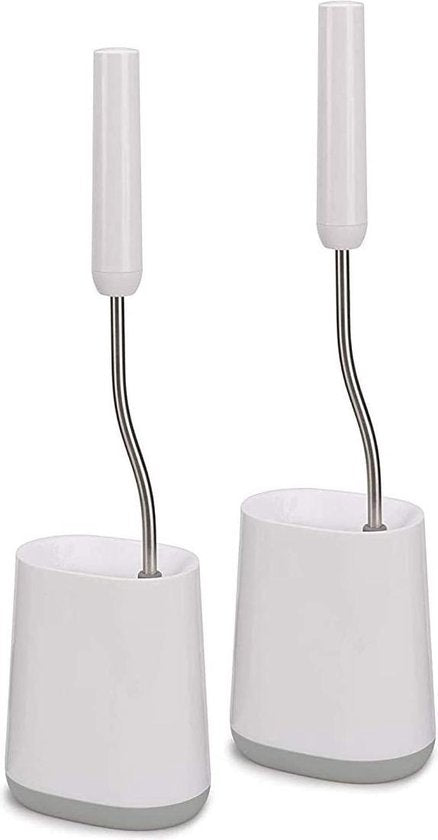 Toiletborstel Set met 2 Stuks, Wit/Zilver - Joseph Joseph | Flex Lite
