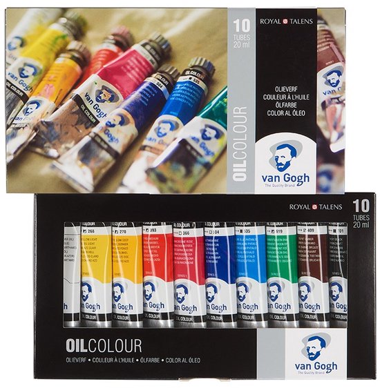 Van Gogh Olieverf basisset met 10 kleuren in tubes van 20 ml