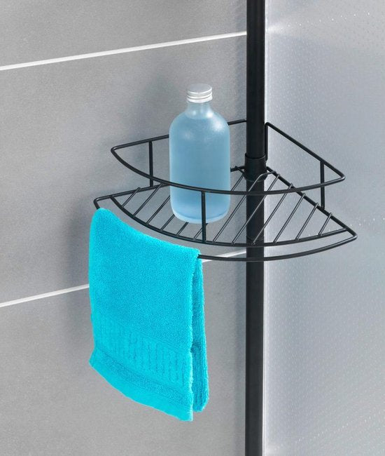WENKO Telescopisch Doucherek Dolcedo 4-laags RVS zwart