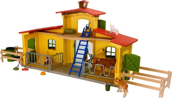 schleich FARM WORLD - Grote stal, geel - Boerderij Speelgoed - 42605