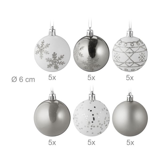 Kerstballen set van 30 kunststof