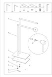Sealskin Tube - Handdoekrek 2-armig vrijstaand - Geschikt voor 2 handdoeken - Zwart