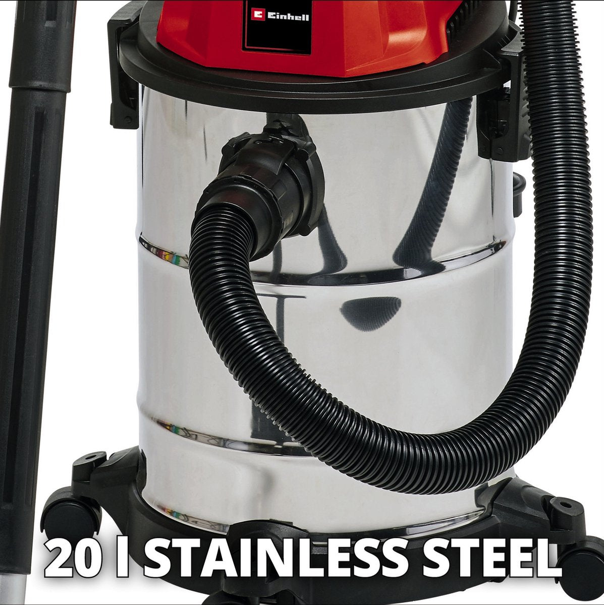 Einhell Elektrische Nat-/Droogzuiger TC-VC 1820 S - 1250 W - 180 mbar - 20 L - blazeraansluiting - Incl. diverse accessoires - kunststofslang 1,5 m - 3-delige kunststof buis - Schuimfilter