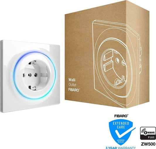 FIBARO Walli Outlet Type F - Wit - Slimme stekker met energie meting
