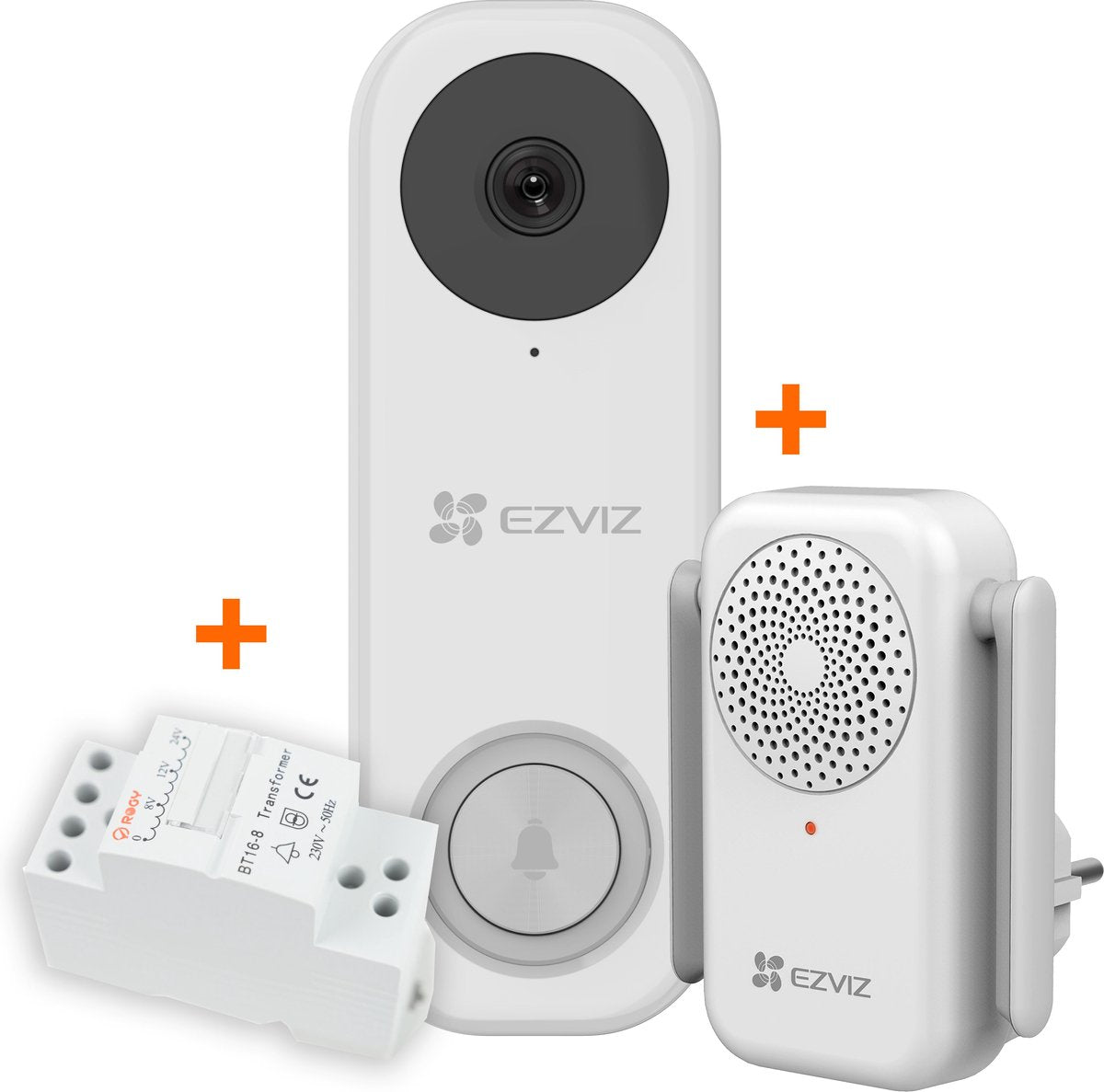 Ezviz DB1C Kit - Wifi-videodeurbelkit - met Chime & Transformer