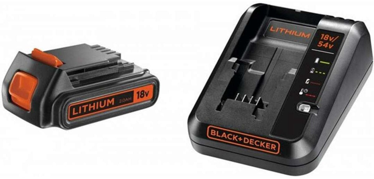 BLACK+DECKER Startset: 18V 2.0Ah accu + 2A Lader