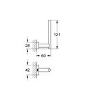 GROHE Essentials Cube Reserverolhouder - WC-rol houder voor 1 rol - Chroom