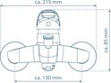 SCHÜTTE Athos Plus Badkraan - Mengkraan - 150 mm Hartafstand - Chroom