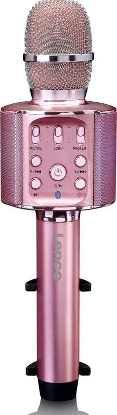 Lenco Karaoke Microfoon – Bluetooth – Speaker en Lichteffecten – BMC-090PK - Roz