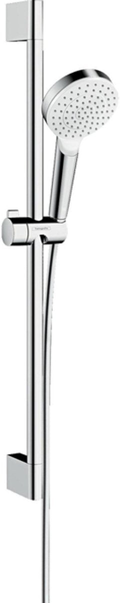 hansgrohe Crometta doucheset 1jet EcoSmart met Unica'Croma glijstang 65 cm wit/chroom