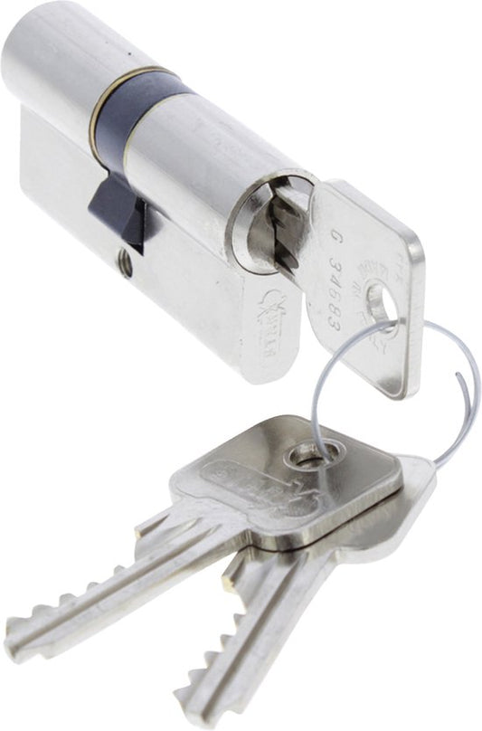 Starx Profielcilinder 61mm – Cilinderslot – Gelijk Sluitend – SKG** – Vernikkeld Messing - Incl. 3 sleutels
