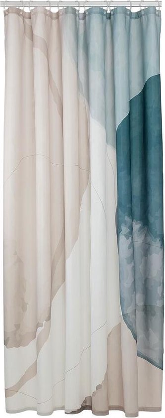 Sealskin Earth - Douchegordijn 180x200 cm - Polyester - Donkergroen / Off-white
