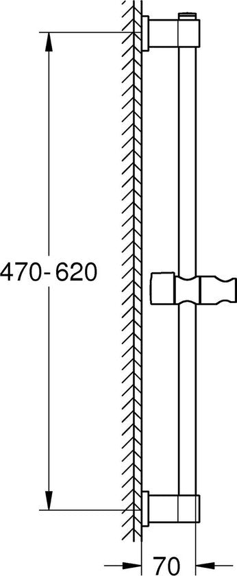 GROHE QuickFix Vitalio Universal douchestang - 600 mm - Chroom