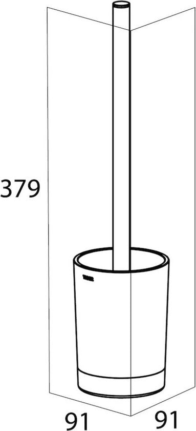Tiger Tune - Toiletborstel met houder vrijstaand - RVS geborsteld / Zwart