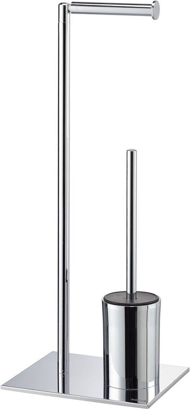 Sealskin Tube - Toiletbutler - Toiletborstel met houder siliconen - Reserverolhouder - vrijstaand - Chroom