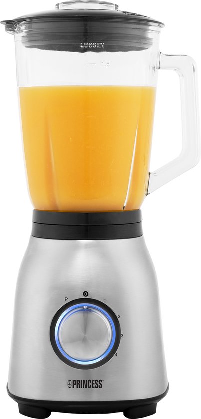 Princess 212091 Blender RVS 1000 – 4 snelheidsinstellingen – 1.5 L - Krachtig 1000W - Glaskan - licht gebruikt