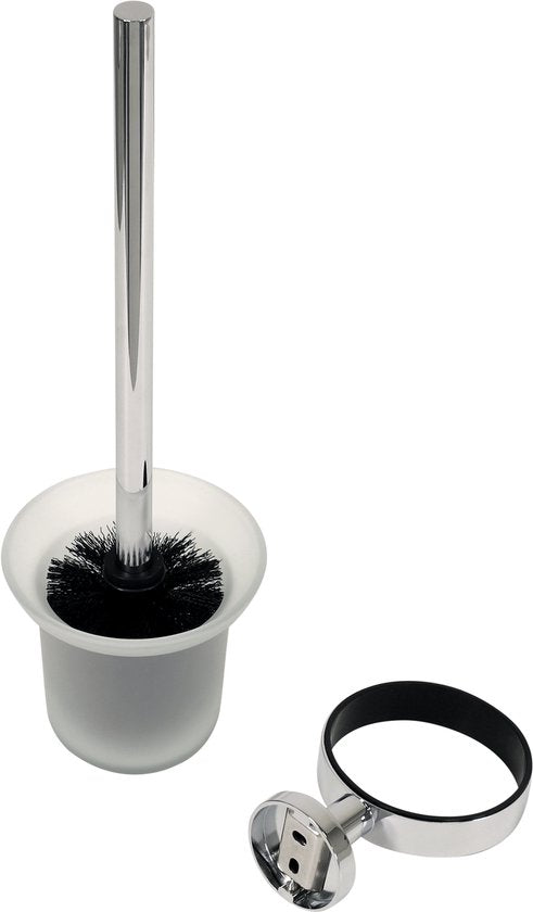 Plieger Vigo Wc Borstel – Toiletborstel Met Houder Glas – Wandhouder Chroom