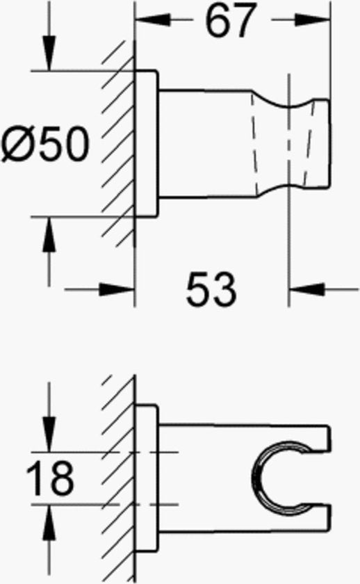 GROHE Rainshower Wandhouder - rond - chroom - 27074000