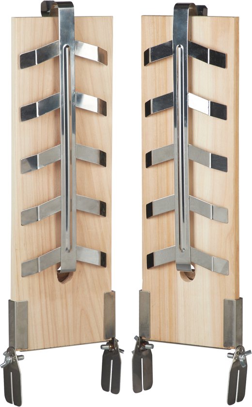 rookplank set van 2 stuks - edelstaal houder - cederhout - zalmplank - barbecue