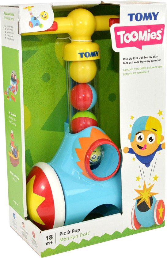 TOMY Rol op & Schiet Loopwagen - Peuterspeelgoed - Looptrainer