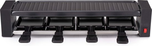 alpina Raclette Gourmet Set - 800 W - Raclette en Grill - Anti-Aanbaklaag - RVS - Makkelijk Meenemen - Zwart