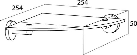 Tiger Boston - Hoekplank 25 cm - Zonder boren - Planchet - Boren of lijmen - RVS geborsteld