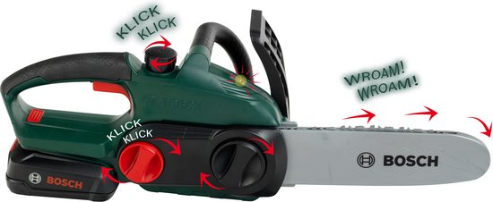 Klein Toys - Bosch mini chain saw II Kettingzaag - Speelgoed gereedschap - groen - zaag