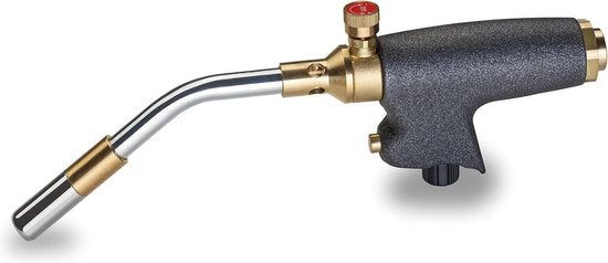 TURBO handbrander - gasbrander zonder gasfles - 7/16"EU aansluiting - met elektrische ontsteking en regelbare vlam