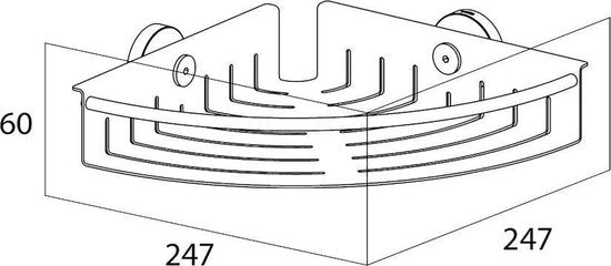 Tiger Boston - Doucherek - Douchemand hoek 24,7 cm - RVS geborsteld
