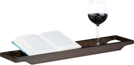 Badbrug van bamboe - HxBxD: 4 x 65 x 15 cm - Bruin met lak