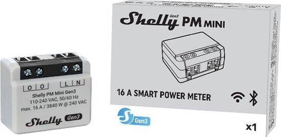 Shelly Shelly PM Mini Gen3 Schakel-meetactor WiFi, Bluetooth
