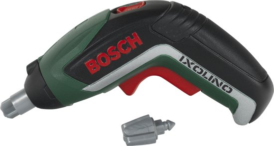 Klein Toys Bosch mini Ixolino II accu-schroevendraaier - 12,5x4x9 cm - incl. realistische geluids- en lichteffecten - groen rood zwart