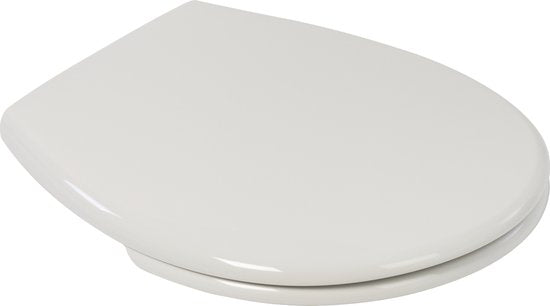 Plieger Economy Toiletbril - Universele vorm WC Bril - Thermoplast - Wit - Met Deksel - RVS bevestiging