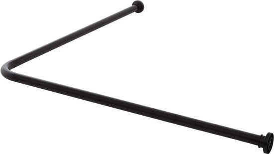 Sealskin Seallux - Douchegordijnstang - hoek - 90 x 90 cm - Zwart