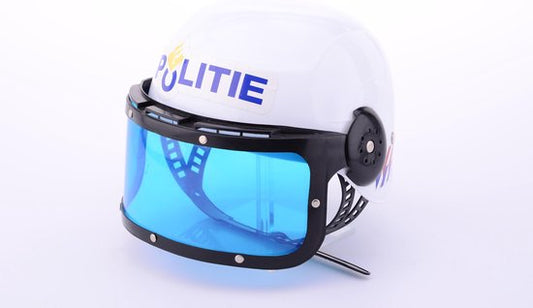 Johntoy Politie helm - kinderen - kunststof - verkleed accessoire - 21 x 24 x 13 cm - verkleden / carnaval