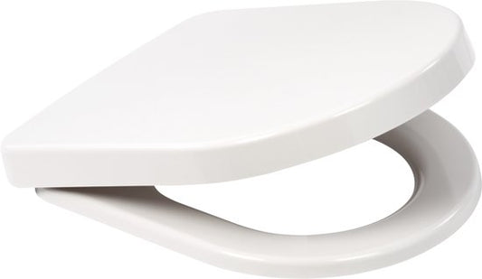 Plieger Milano/Plus-Compact Toiletzitting - D-Vorm WC Bril - Duroplast - Wit - Met Deksel - Softclose - Quick Release - RVS Bevestiging - Geschikt voor Geberit toilet