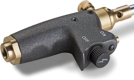 TURBO handbrander - gasbrander zonder gasfles - 7/16"EU aansluiting - met elektrische ontsteking en regelbare vlam