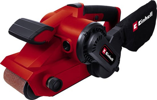 Einhell Elektrische Bandschuurmachine TC-BS 8038 - 800 W - 380 t/min - Schuuroppervlak: 142x76 mm - Bandgrootte: 533x76 mm - Incl. Stofzak en 1x Schuurband (K80)