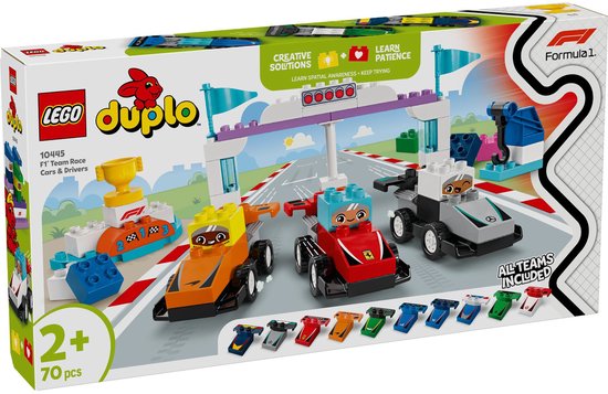 LEGO DUPLO Stad F1® team racewagens en coureurs - 10445