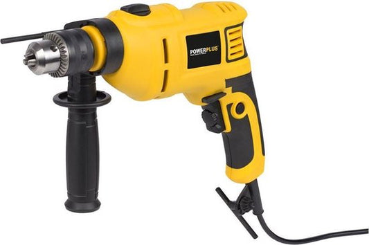 Powerplus Elektrische klopboormachine POWX0260 - 2 in 1: boren en hamerboren, 650 W boormachine, 28.65 Nm, Links en rechts schroeven