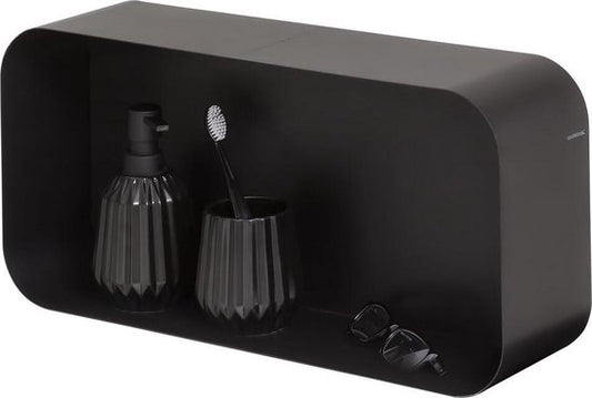 Sealskin Brix - Wandkubus Wandelement Wandrek - 12x50x24 cm - Metaal - Zwart