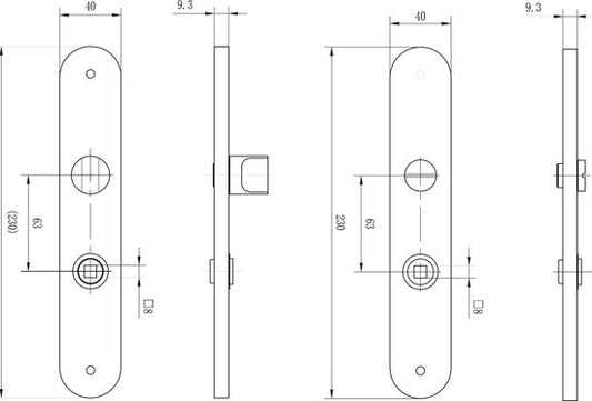 Impresso Redhill Deurklink Zwart – Deurbeslag – Ovaal – Deurschild met Schroeven en Toiletsluiting