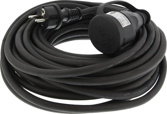 Deltaco GT-981 Verlengkabel - Buitengebruik - Verlengsnoer Geaard - IP44 - 20 meter - Zwart