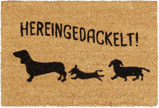 deurmat kokos - teckel - 40 x 60 cm - kokos - binnen - buiten