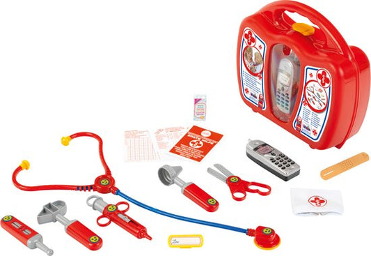 Klein Toys dokterskoffer - stethoscoop, thermometer, reflexhamer, injectiespuit, pincet, oorspiegel, schaar, verpleegsterskapje, naamplaatje, pleisters - multicolor